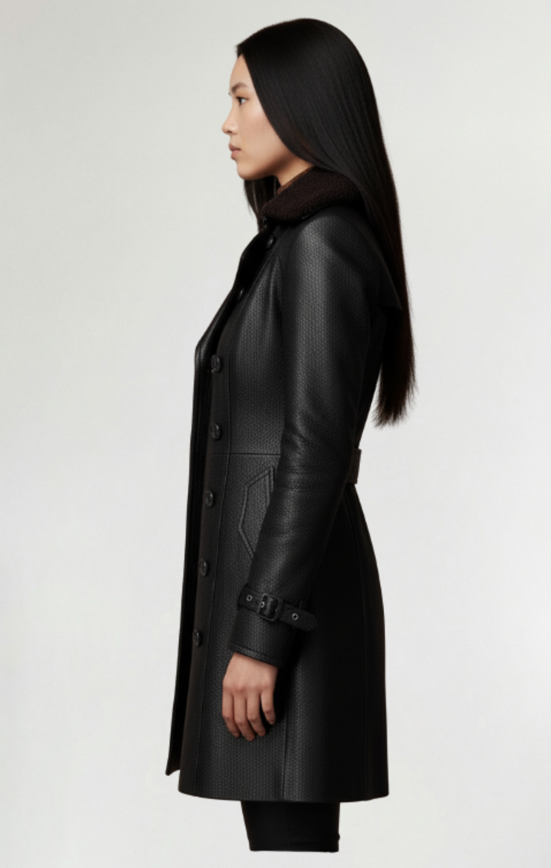 Cristina™ - Abrigo elegante de cuero