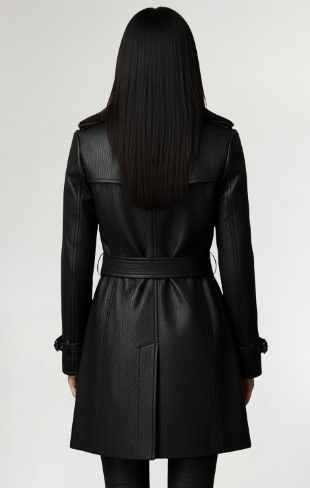 Cristina™ - Abrigo elegante de cuero