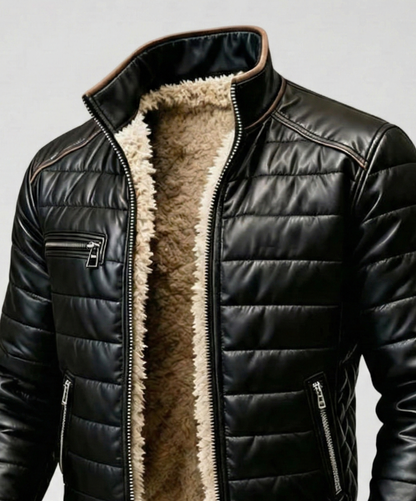 Francisco™ - Chaqueta acolchada negra con forro de sherpa