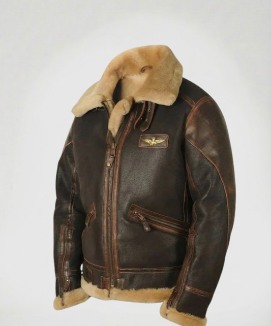 CARLOS™ - Chaqueta bomber clásica de piel auténtica