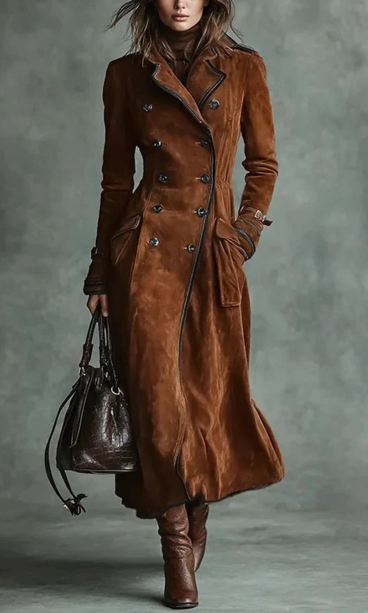 Ana™ - Chaqueta larga de ante vegano