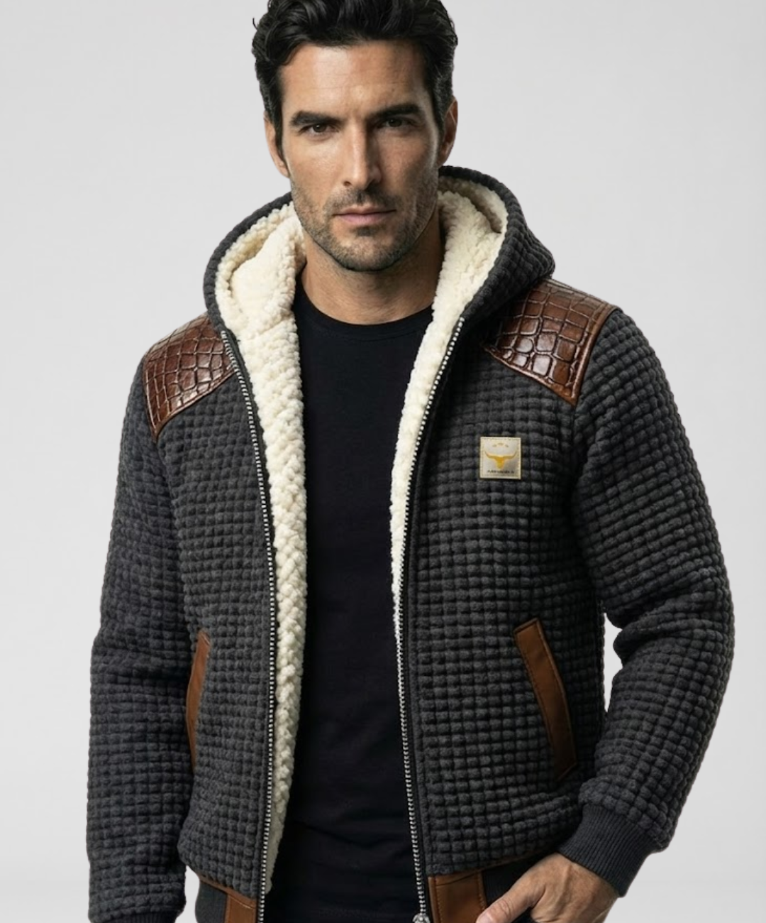 RAFAEL™ - CHAQUETA TEXTURIZADA CON ACABADO DE CUERO REVESTIDO